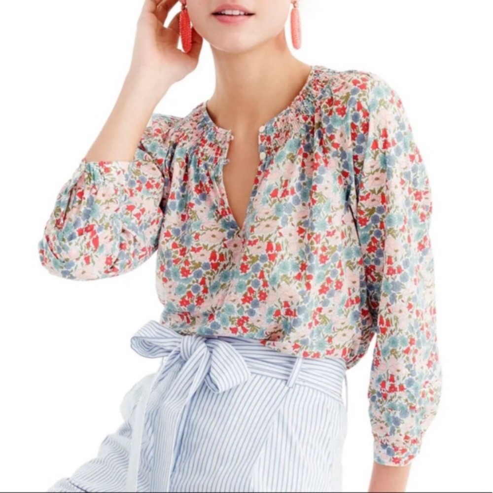 J. Crew Floral Blouse - Multicolor